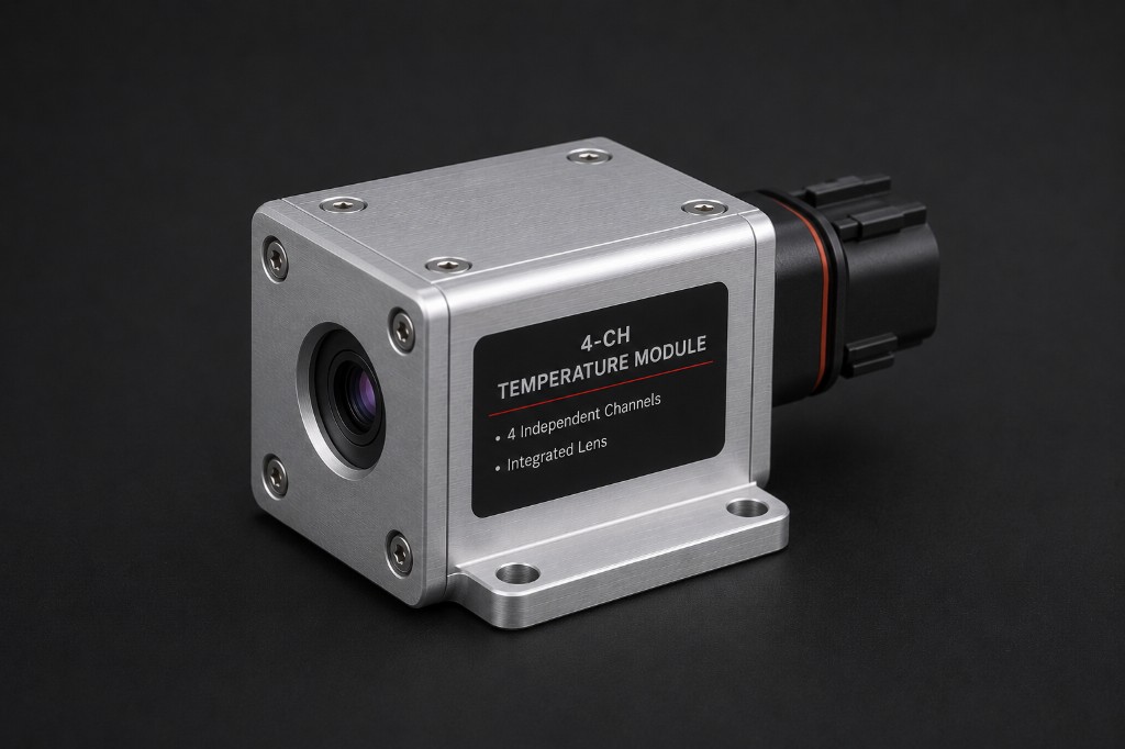 DAOS IR OEM Temperature Module — brushed aluminum housing with integrated lens and industrial connector
